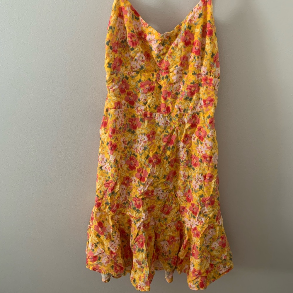 Yellow & Pink Floral Dress